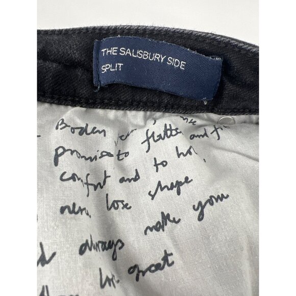 Boden Womens Black Denim Salisbury Side Split Jeans With Frayed Hem Size 12 - Picture 5 of 6